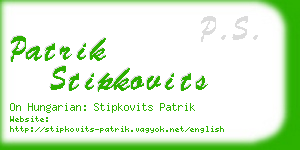 patrik stipkovits business card